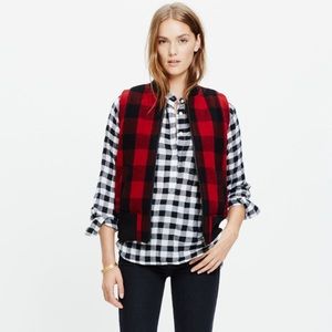 Madewell Red Buffalo Check Vest